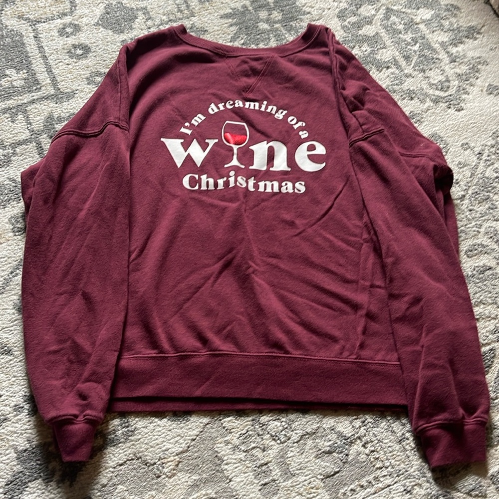Burgundy Xmas sweater, size large